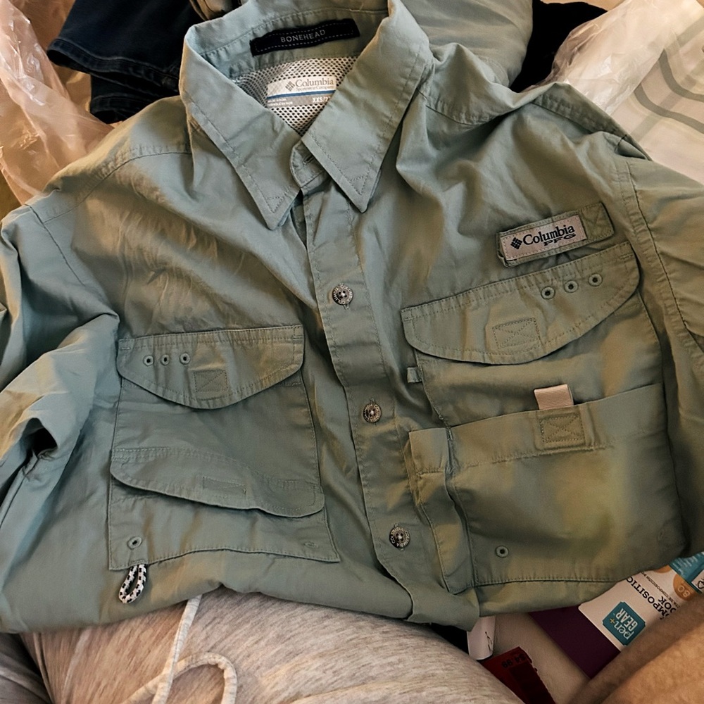 Columbia Green Utility Jacket with Epaulettes